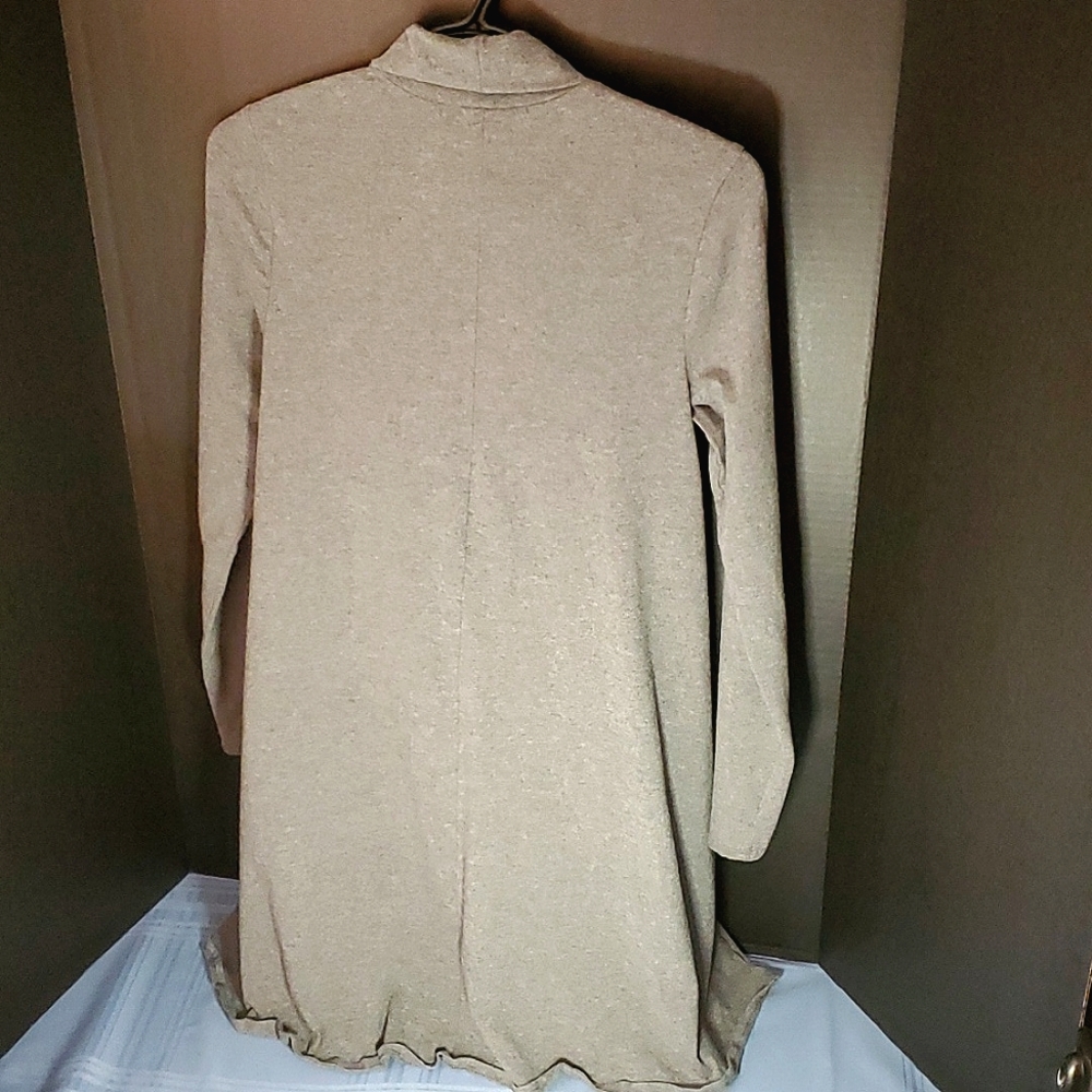 Design Lab Grey Organic Cotton Long Sleeve Jersey A-Line Dress - Size Small - Picture 5 of 14